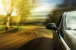 Car with blurry background