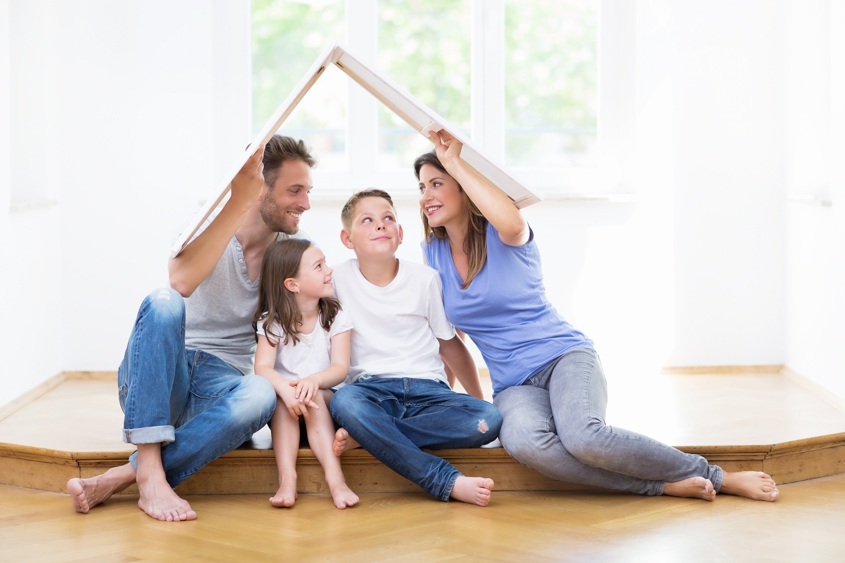 Family playing house