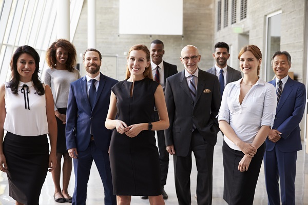 Business owners standing together