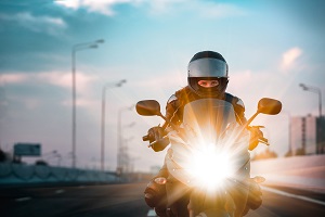person riding motorcycle