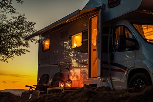 rv at sunset