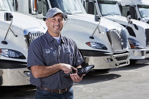 truck driver smiling at camera